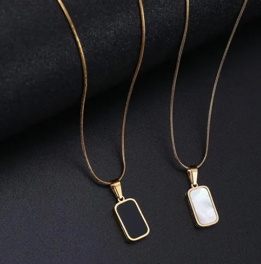 ﻿STYLE SHYLE  Rectangle Double Sided Delicate Pendant Necklaces